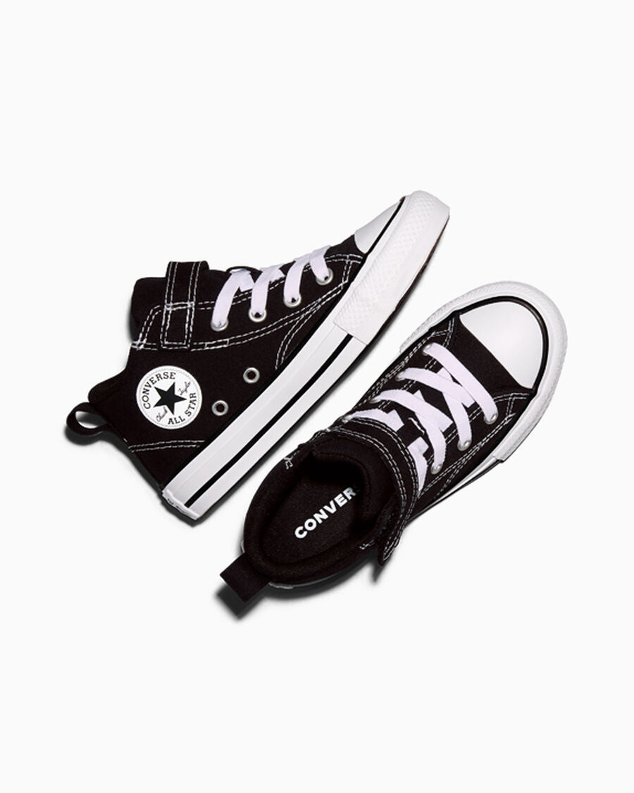 Canvas Easy-On Mid-Top Sneaker - Black/Black/White