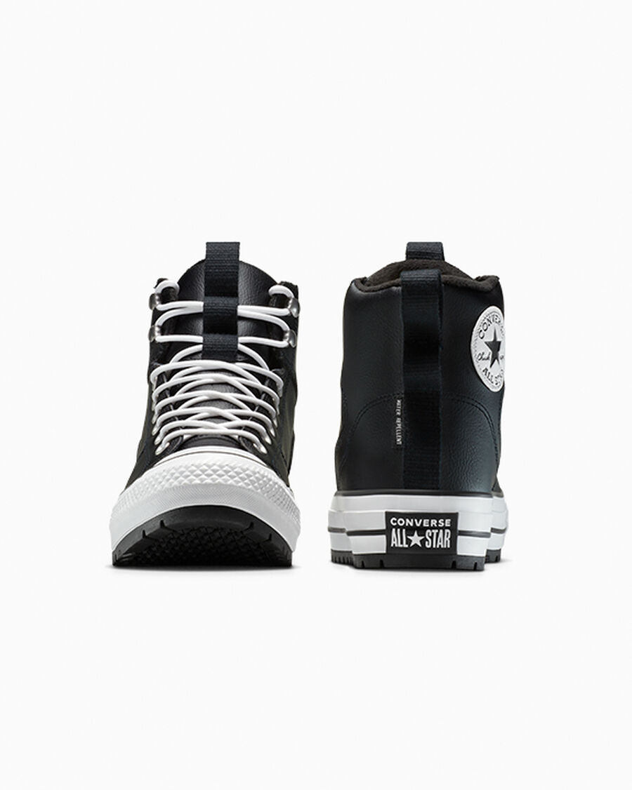 Water-Repellent High Top Hiker Boot - Black/Black/White