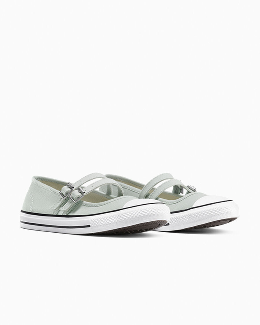 Canvas Mary Jane Low Top Shoe - White - Rainwashed Grey/White/Black