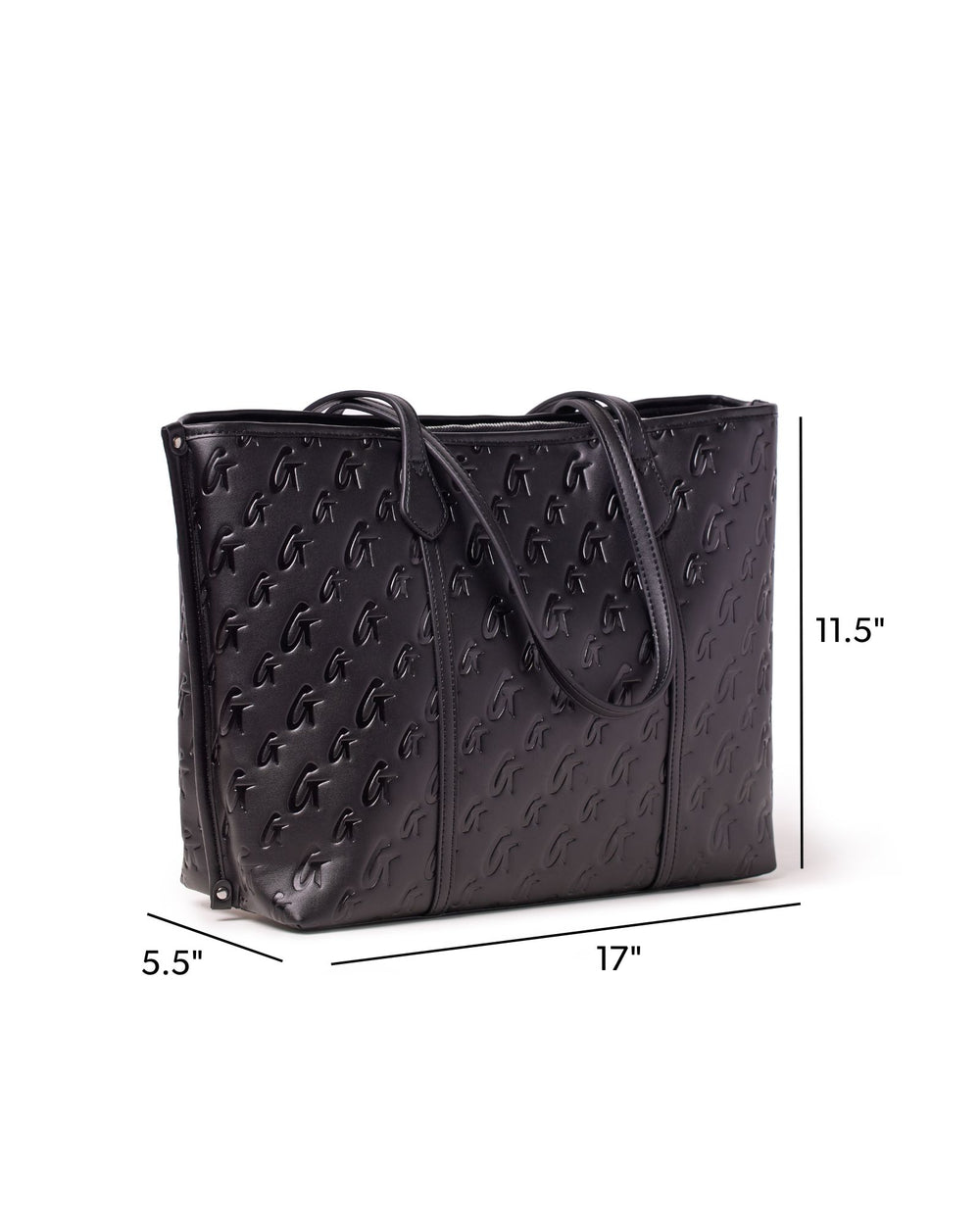 Vegan Leather Laptop Tote - Black