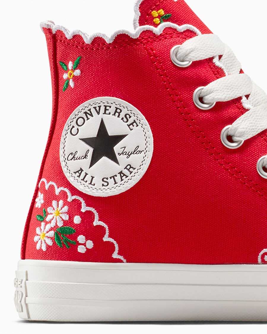 Embroidered Floral Canvas High Top Sneaker