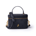 Mini Vegan Suede Top Handle Bag - Black