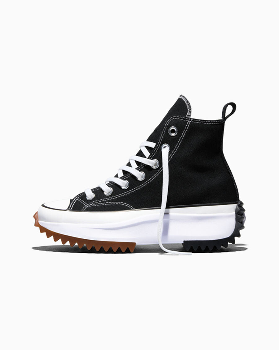 Canvas Platform High-Top Sneaker - Black/White/Gum