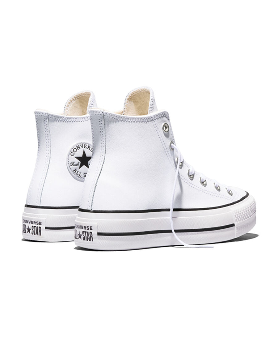 Leather Platform High Top Sneaker - Black - White/Black/White