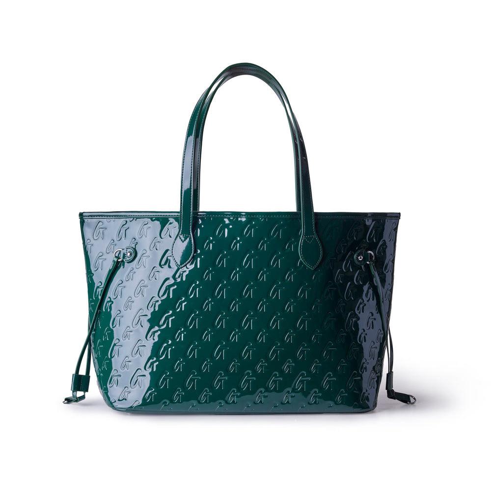 Vegan Leather Laptop Tote With Wristlet - Green