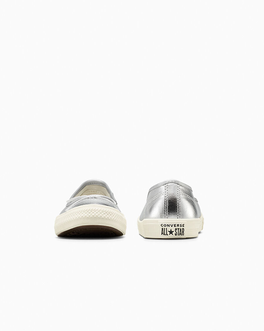 Metallic Canvas Ballet Flat - Women's - Silver/Egret/Silver