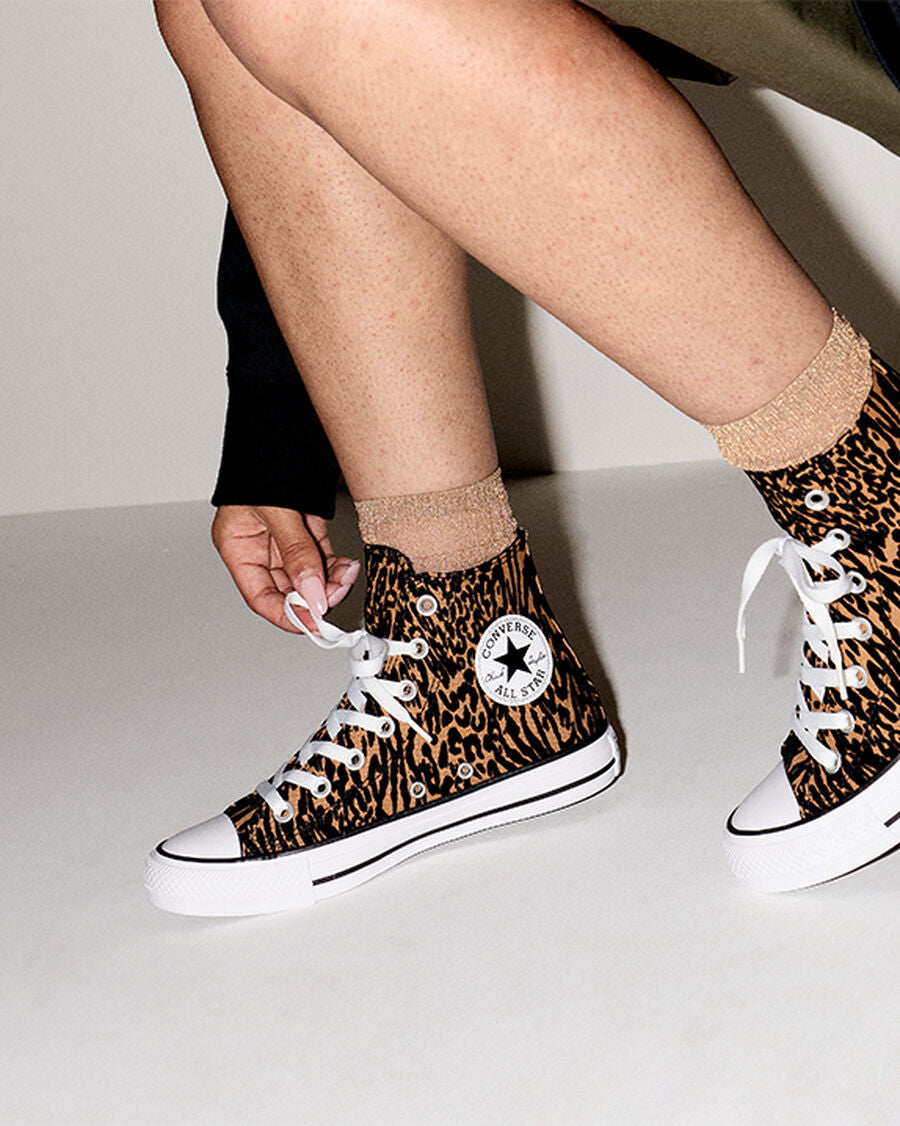 Mixed Animal Print High Top Sneaker