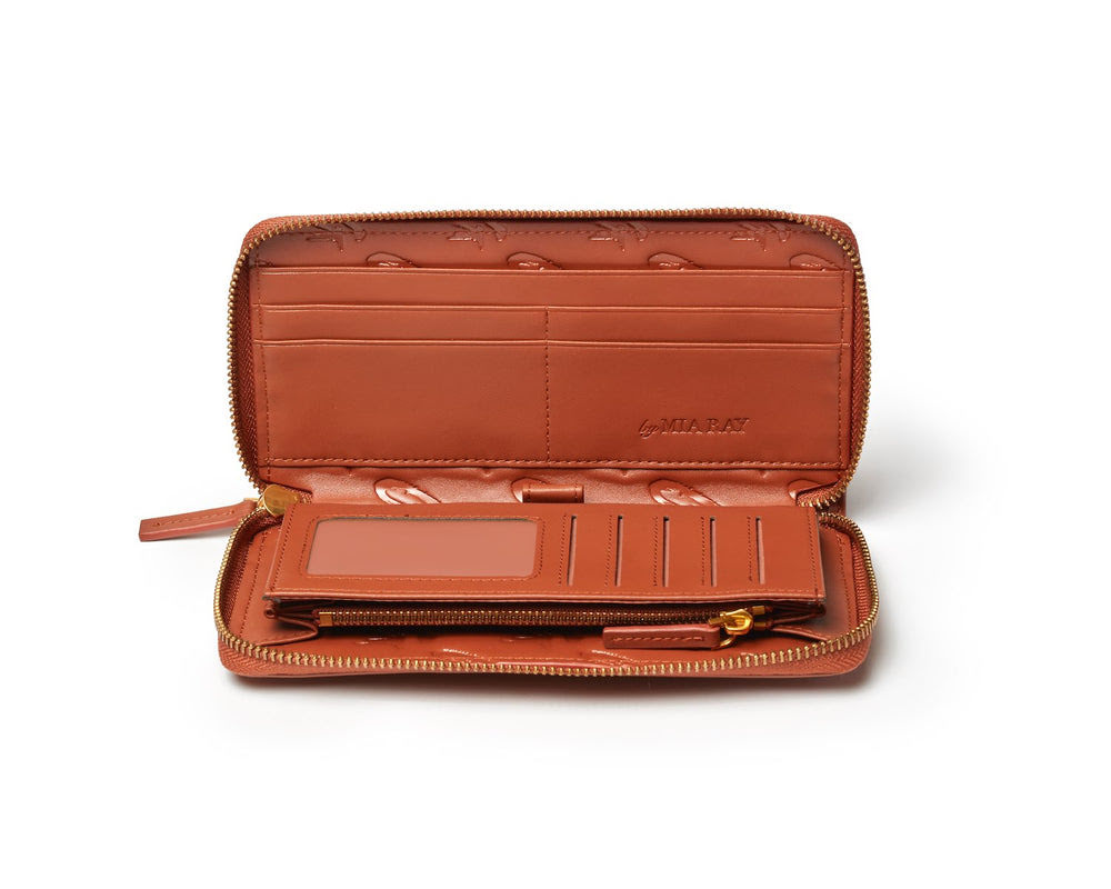 Large Vegan Leather Wallet - Brown