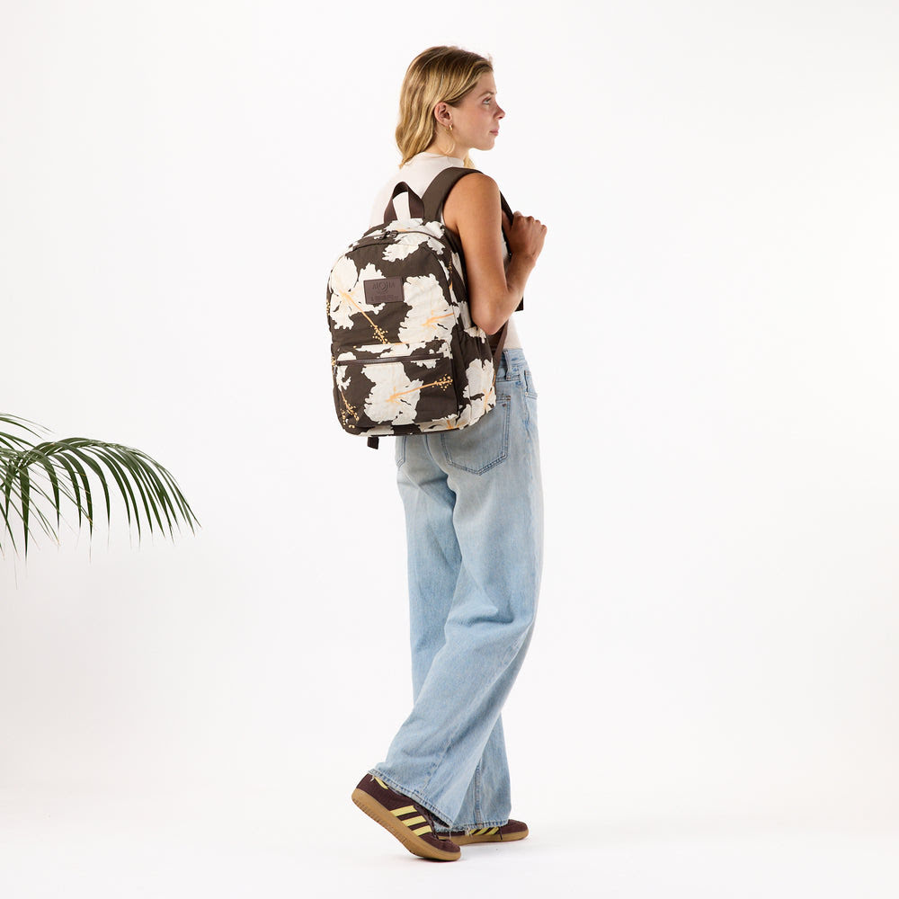 Ripstop Nylon Laptop Backpack - Floral