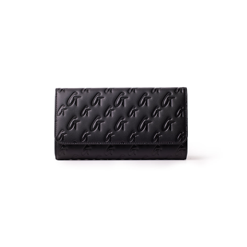 Vegan Leather Travel Wallet - Black