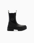 Women's Leather Lug Sole Chelsea Boot - Black - Black/Black/Black