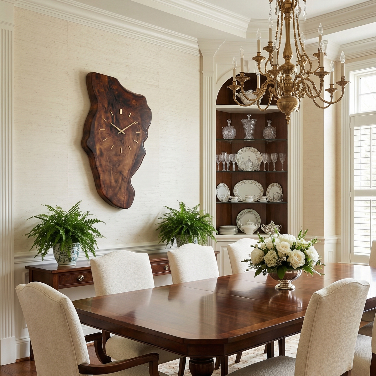 Rustic Wood Wall Clock Solid Wood Living Room - view 3