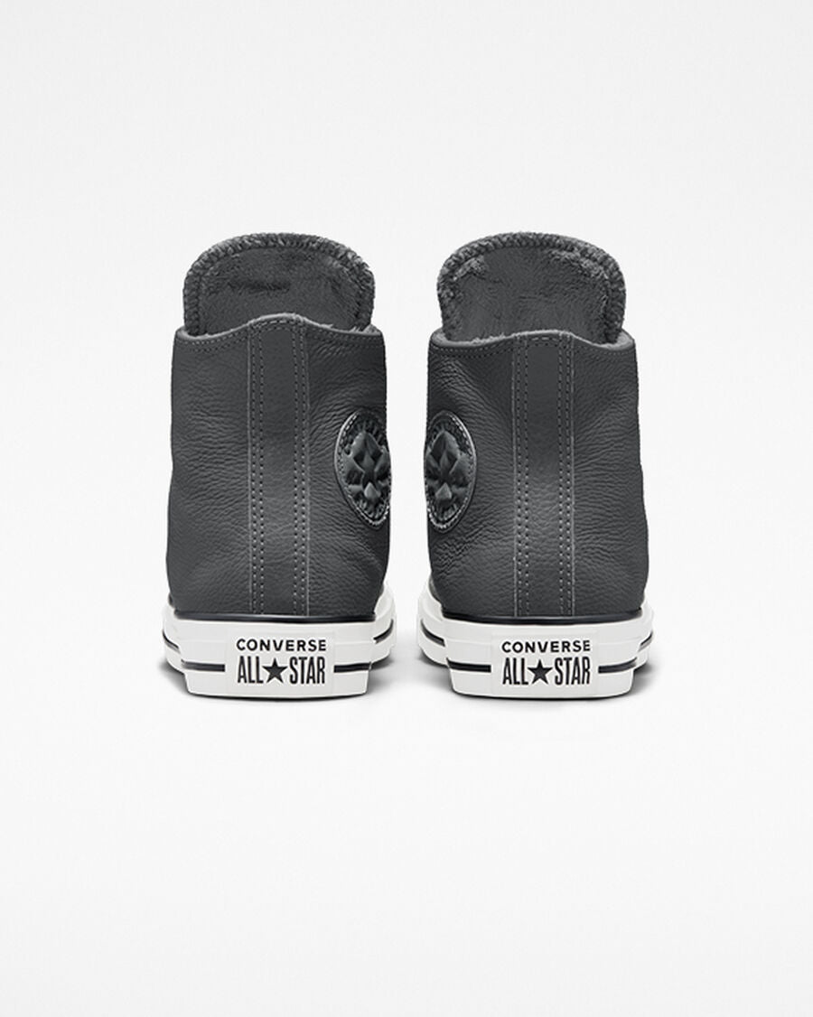 Faux-Fur Lined Leather High Top Sneaker