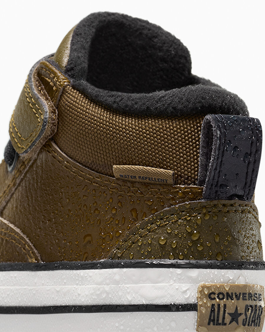 Toddler Leather Easy-On Mid Boot - Olive - Surplus Olive/Vintage White