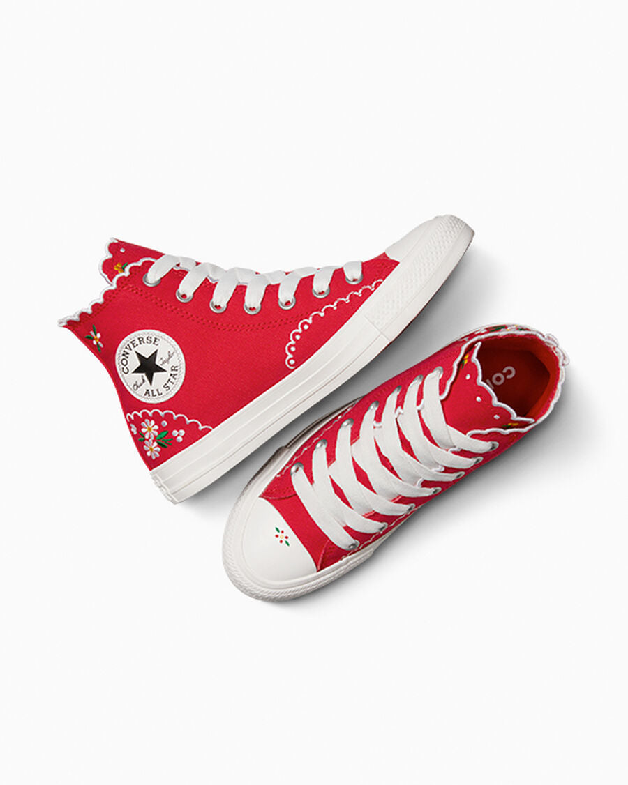 Embroidered Floral Canvas High Top Sneaker