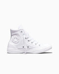 Leather High Top Sneaker - Black - White Monochrome