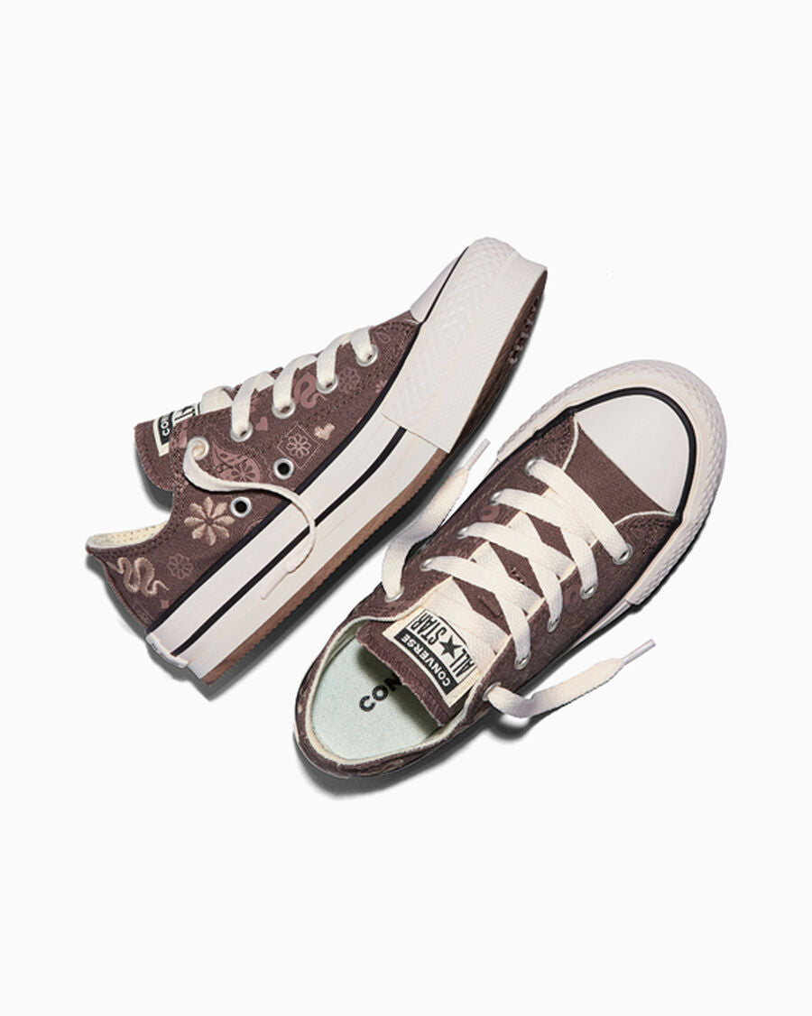 Kids Paisley Canvas Platform Low Top Sneaker