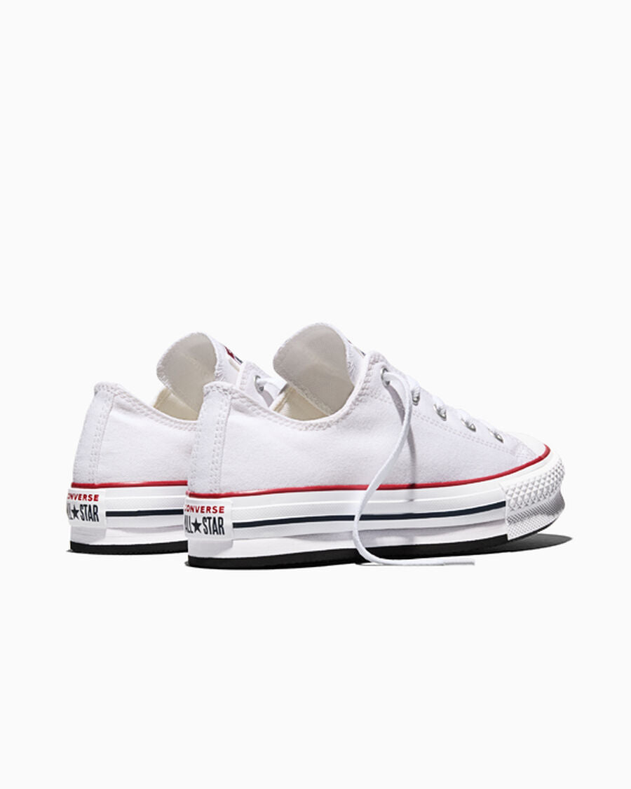 Kids Canvas Platform Low Top Sneaker - Black - White/Garnet/Navy