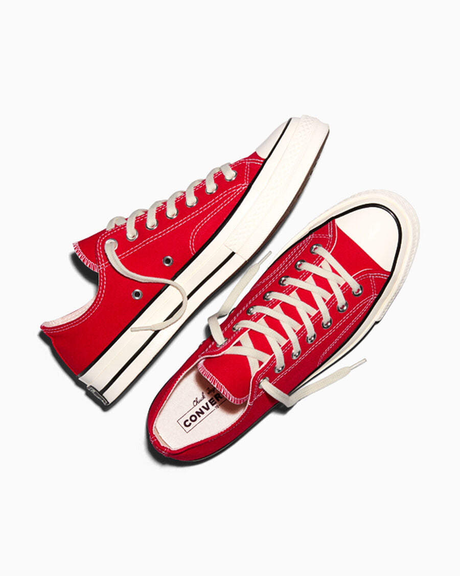Heavyweight Canvas Low Top Sneaker - Black - Enamel Red/Egret/Black