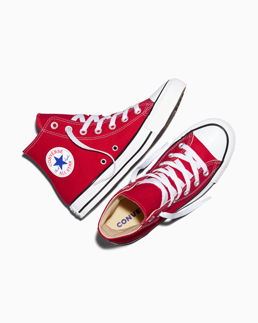 Canvas High-Top Sneaker - Multiple Colors - Red