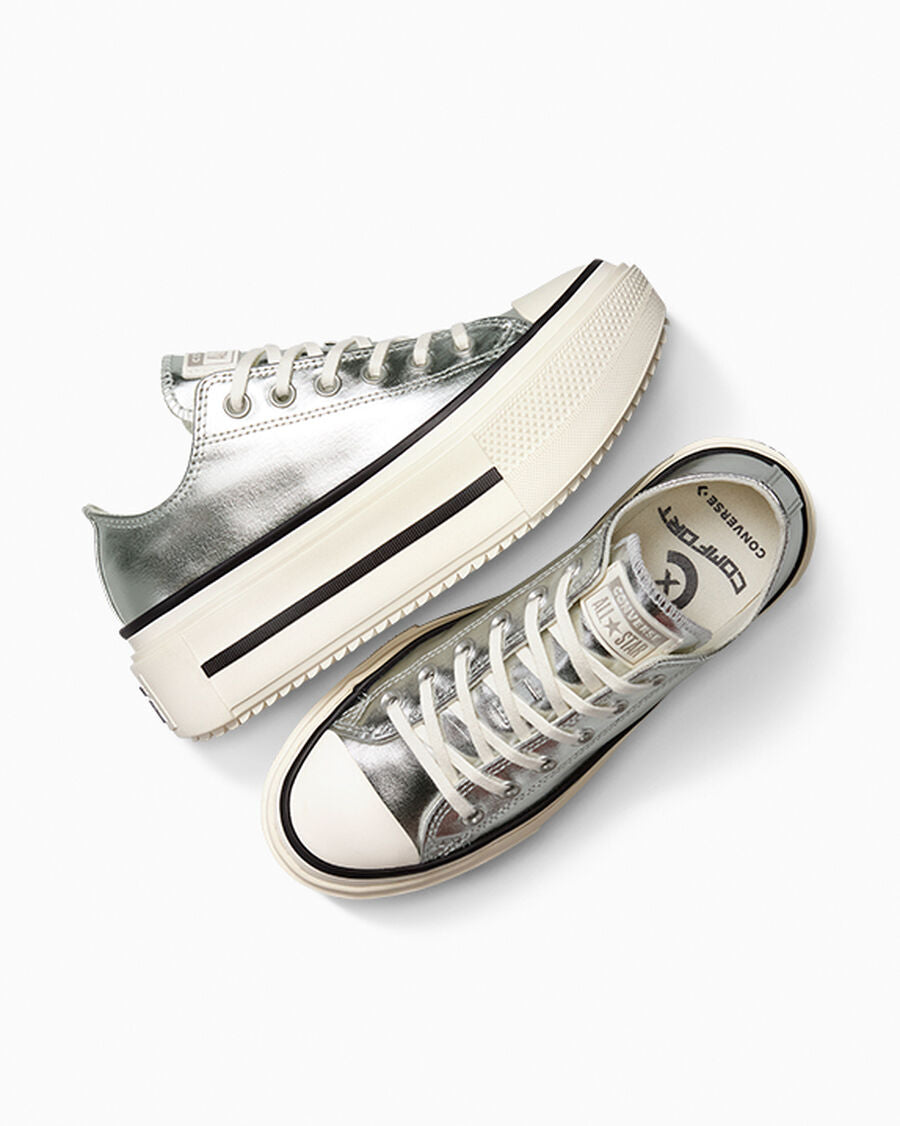 Metallic Canvas Platform Low Top Sneaker