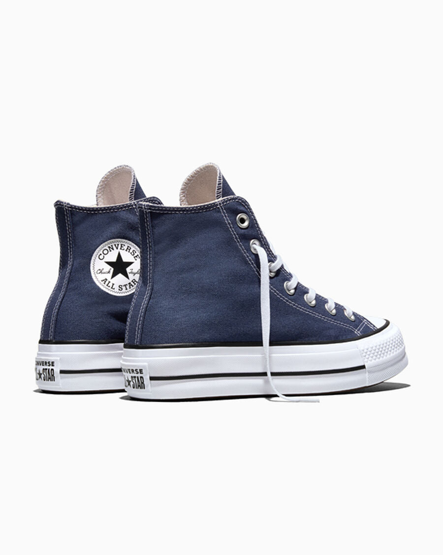 Canvas Platform High-Top Sneaker - Navy/White/Black