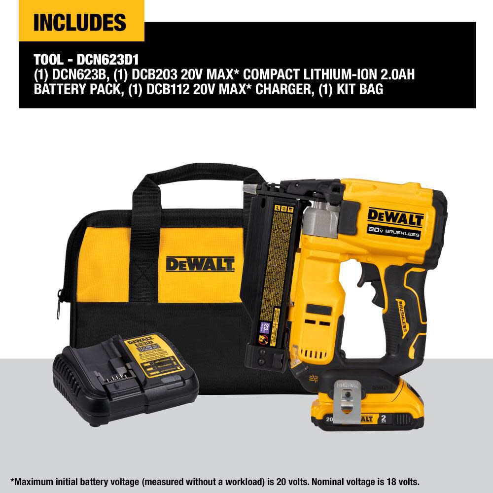 Compact Series 20V 23 Gauge Pin Nailer Kit - DCN623D1