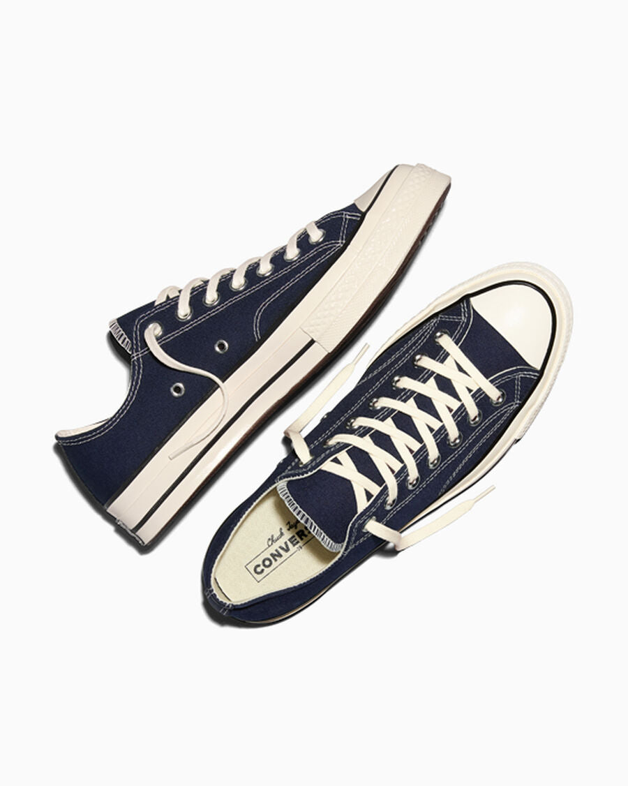 Heavyweight Canvas Low Top Sneaker - Black - Obsidian Blue/Egret/Black