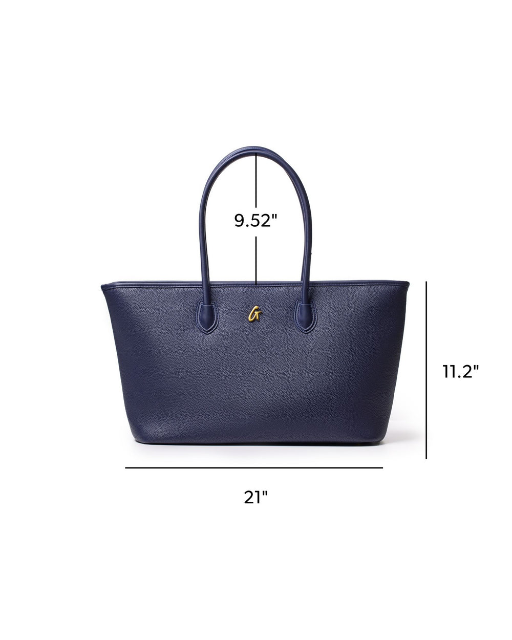 Vegan Pebble Leather Tote Bag - Navy