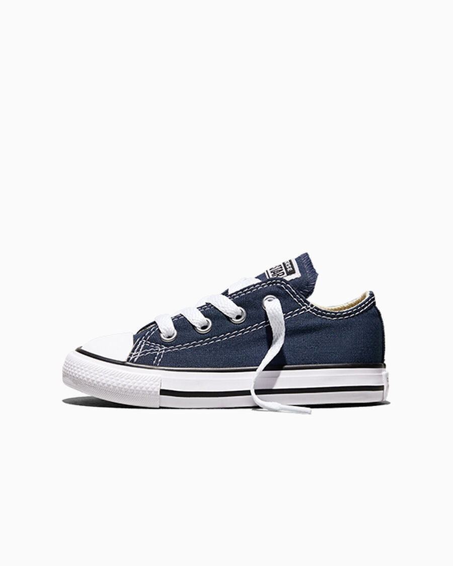 Canvas Low Top Sneaker - Black - Navy
