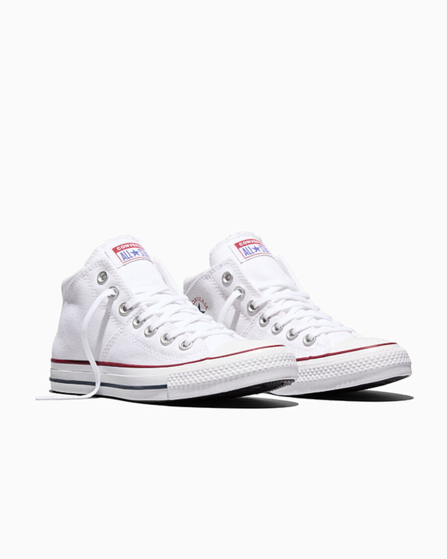 Canvas Mid Top Sneaker - White/White/White