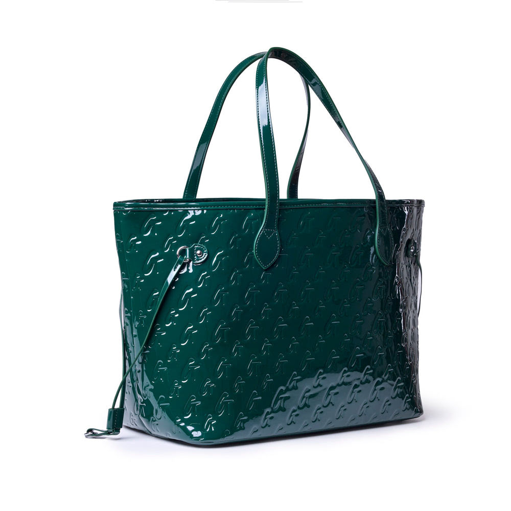 Vegan Leather Laptop Tote With Wristlet - Green