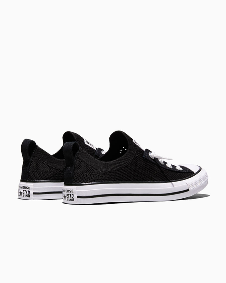 Women's Knit Slip-On Low-Top Sneaker - Black/White/Black