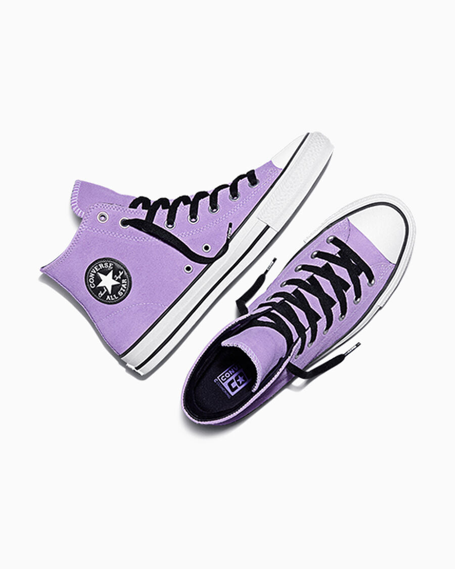 Suede Skate High Top Sneaker - Black - Lilac Soda/Black/White