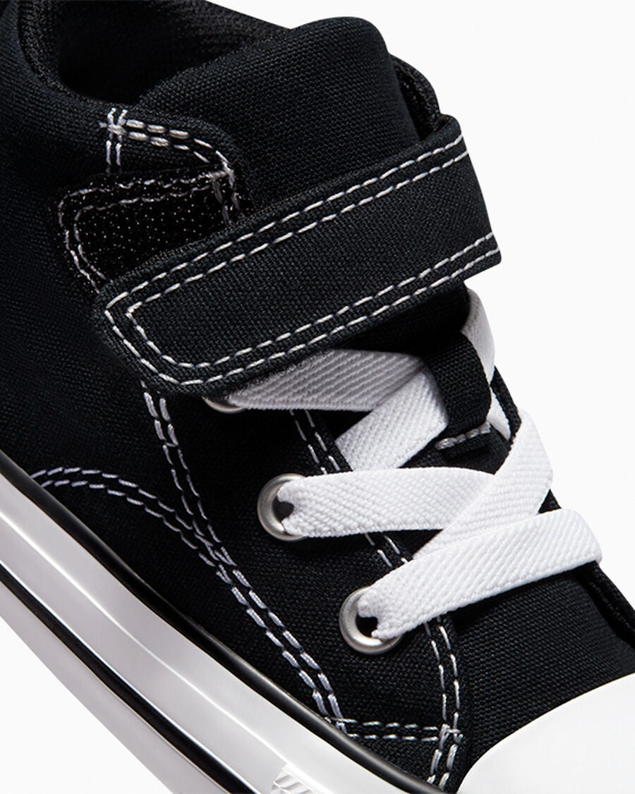 Canvas Easy-On Mid-Top Sneaker - Black/Black/White