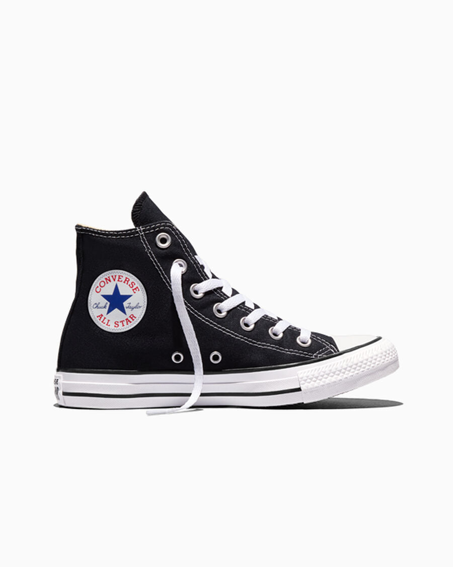 Canvas High-Top Sneaker - Multiple Colors - Black