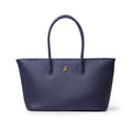 Vegan Pebble Leather Tote Bag - Navy