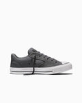 Canvas And Suede Padded Low Top Sneaker - Darker Grey/Black/White