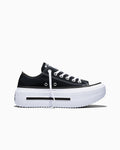 Double-Stack Canvas Platform Low Top Sneaker - Black/White/Black