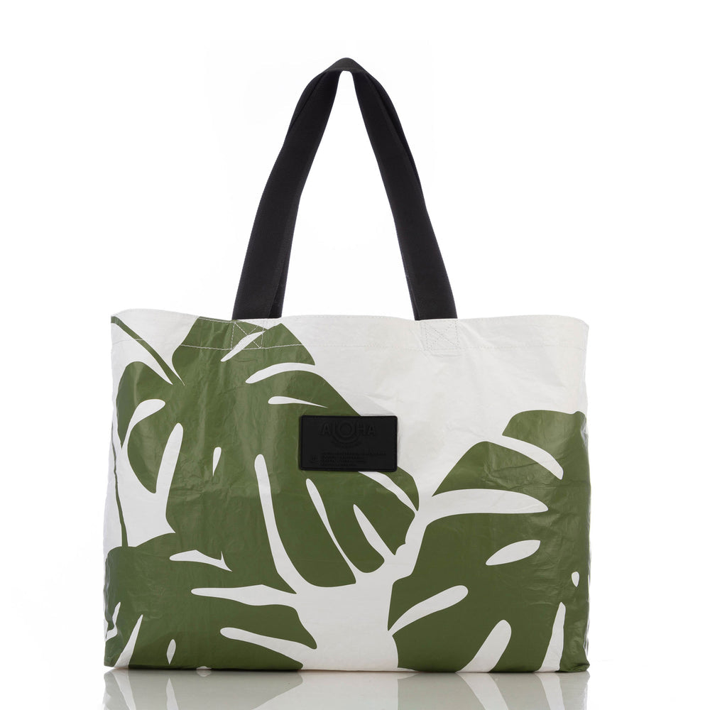 Reversible Nylon Tote - Leaf Print