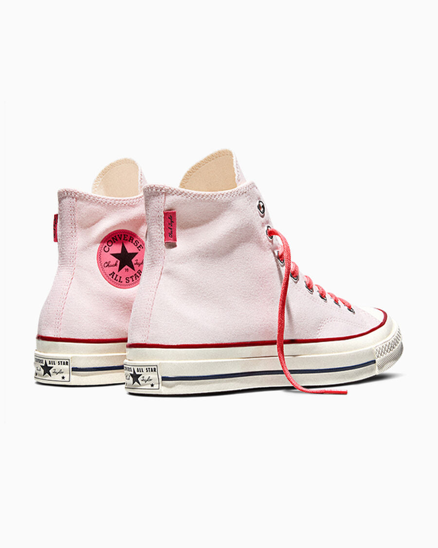 Unisex Colorblock Canvas High-Top Sneaker - Decade Pink/Cherry Balm/Egret