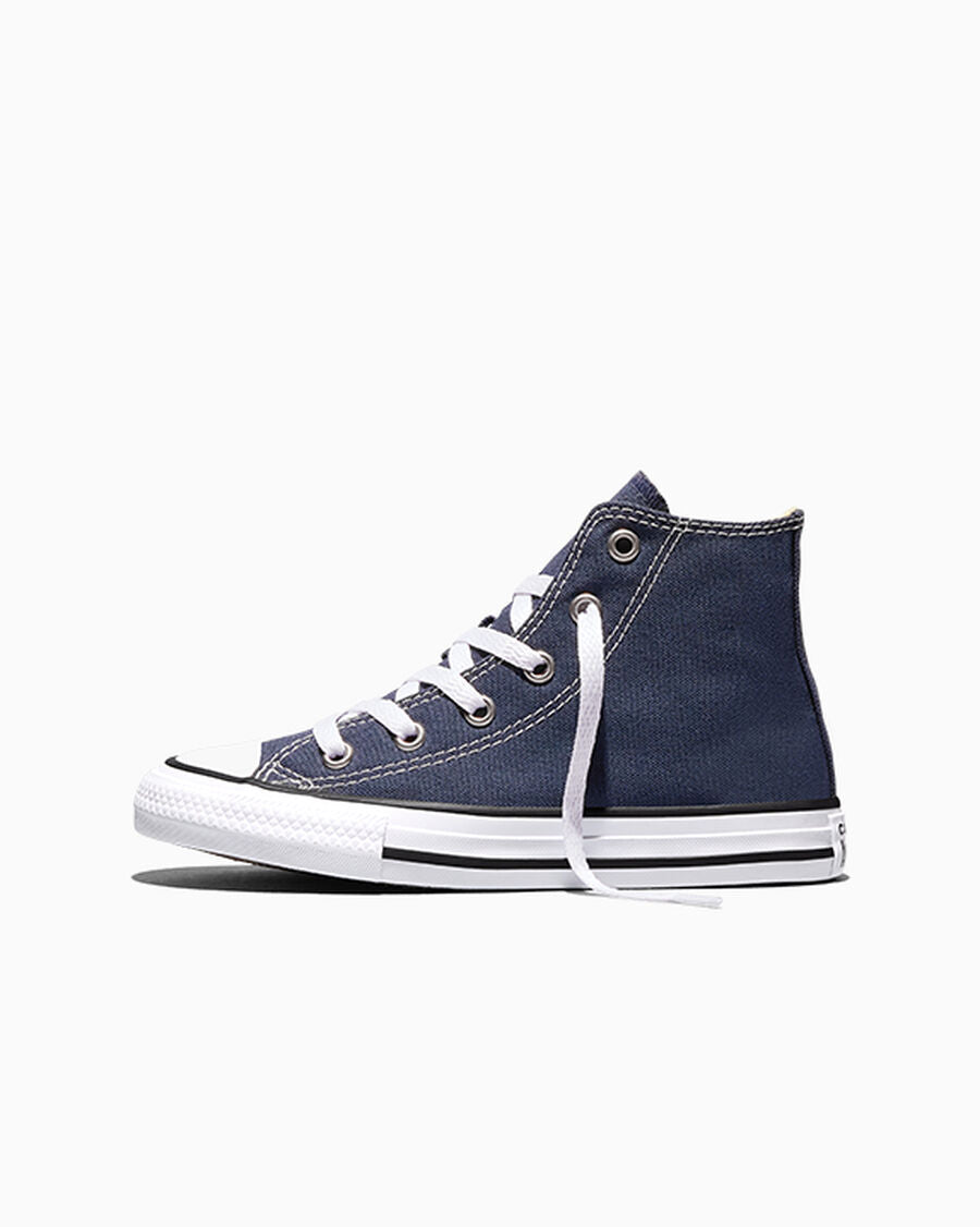 Kids Canvas High-Top Sneaker - Multiple Colors - Navy