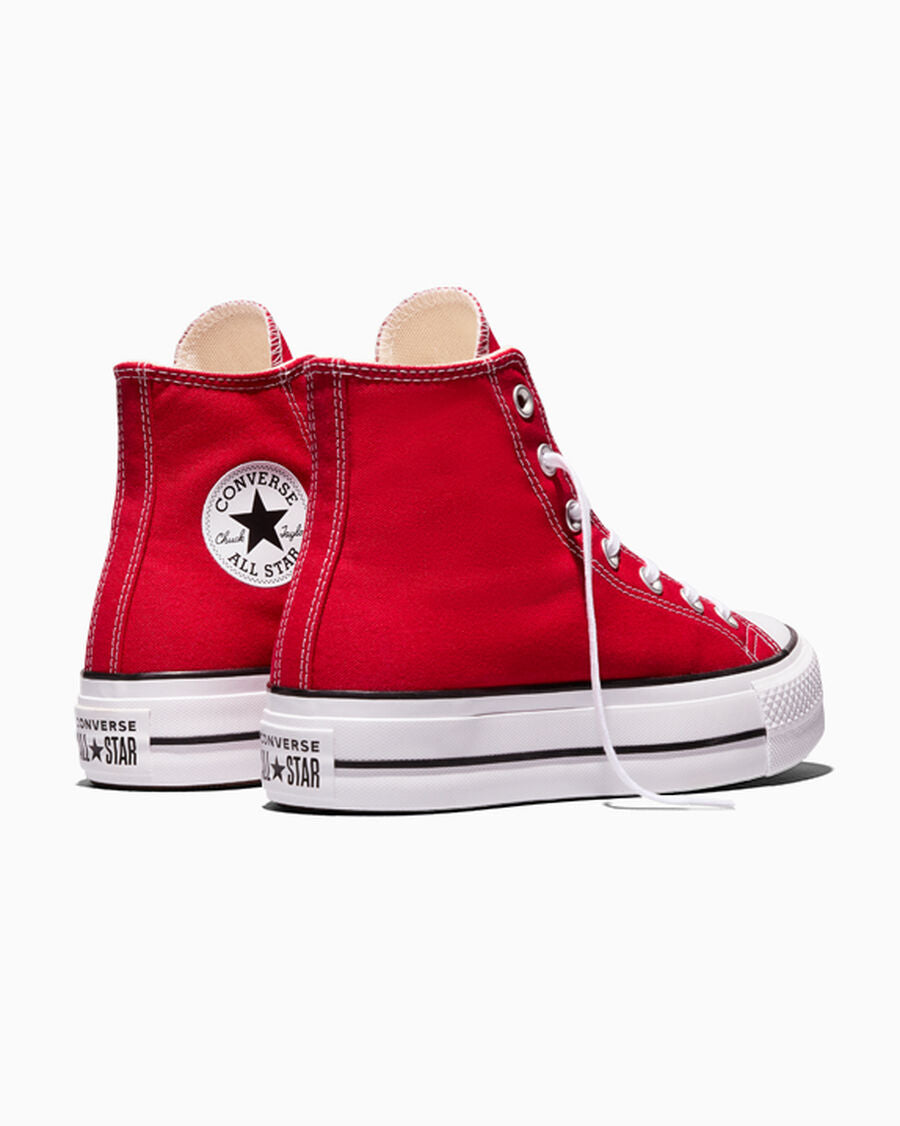 Canvas Platform High-Top Sneaker - Red/White/Black