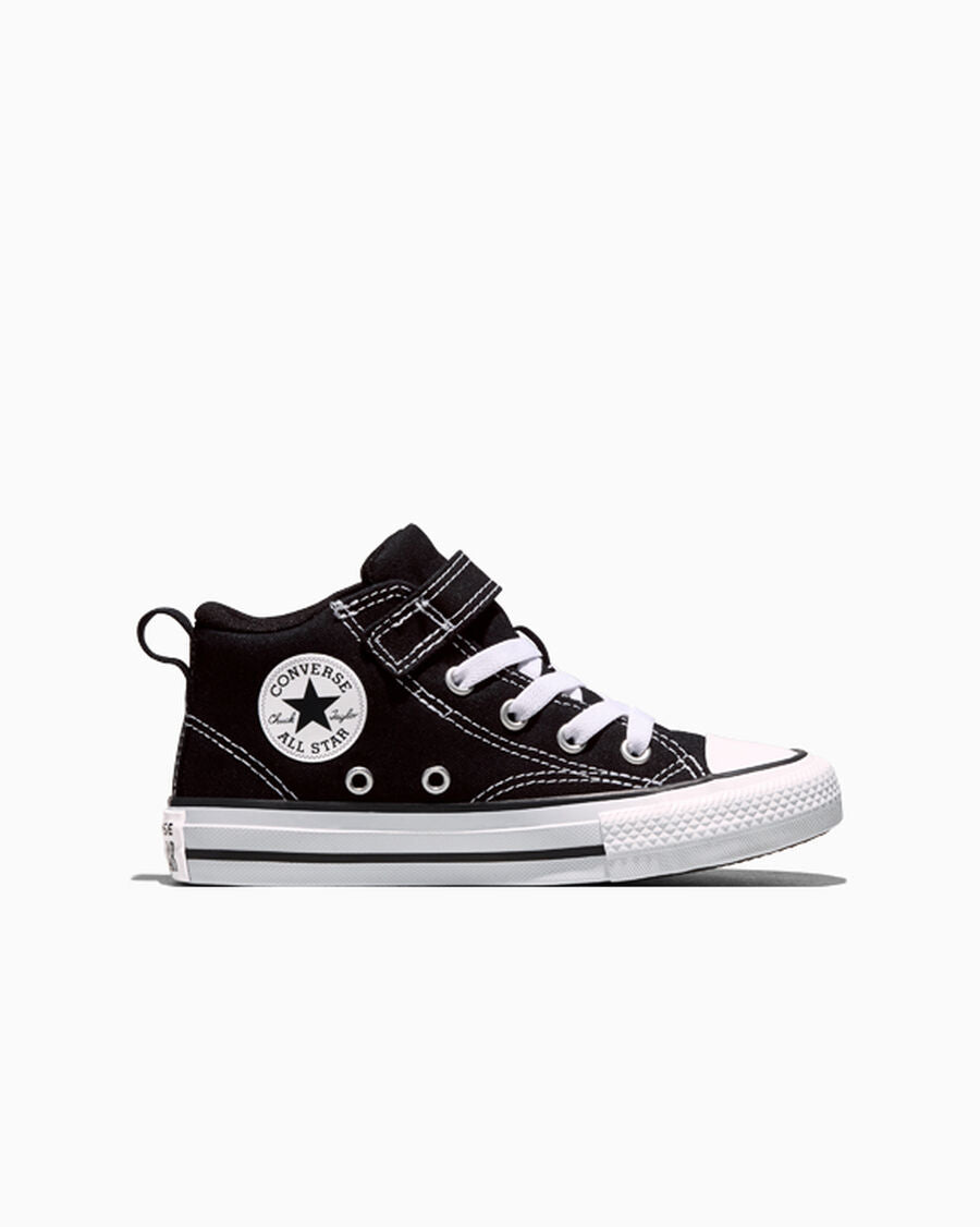Canvas Easy-On Mid-Top Sneaker - Black/Black/White