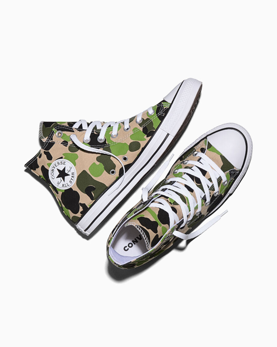 Camo Canvas High Top Sneaker - Nutty Granola/Avocado Glass
