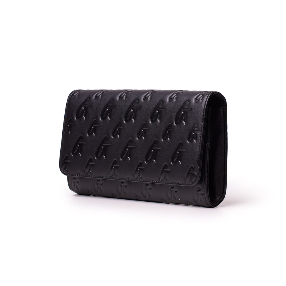 Vegan Leather Travel Wallet - Black