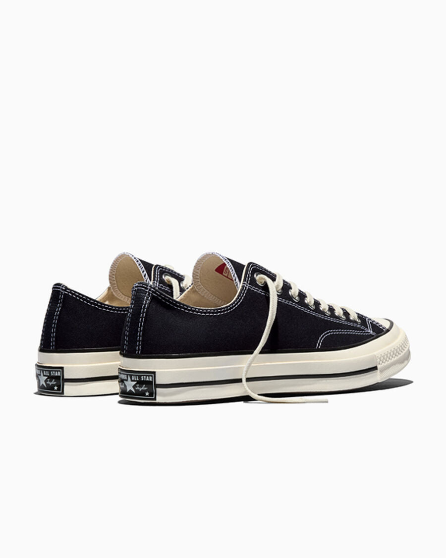 Heavyweight Canvas Low Top Sneaker - Black - Black/Black/Egret