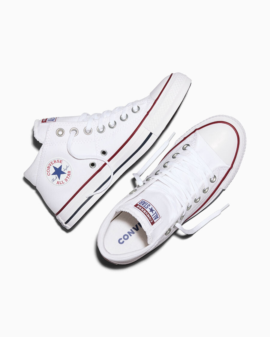 Canvas Mid Top Sneaker - White/White/White