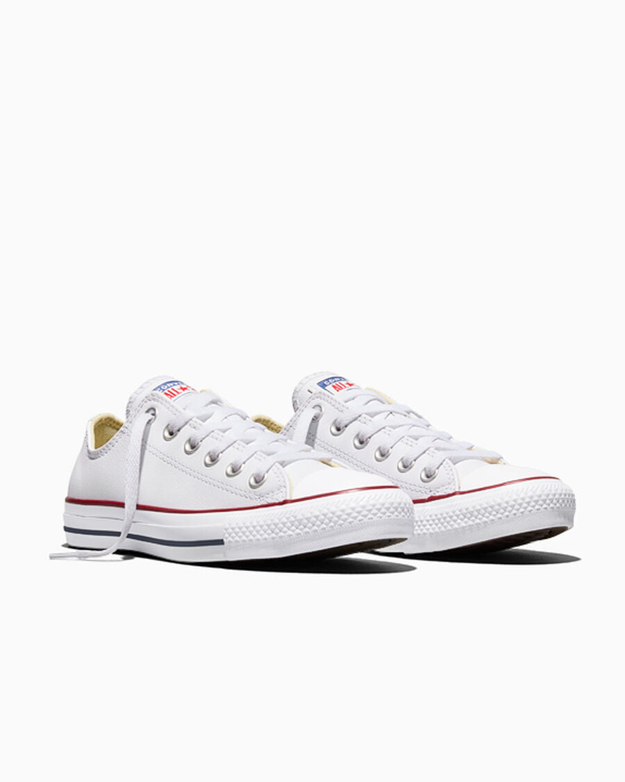 Leather Low Top Sneaker - Black - White