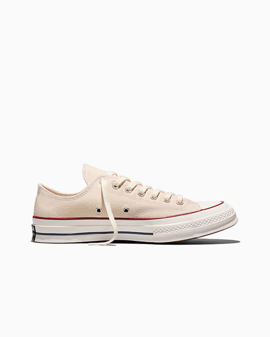 Heavyweight Canvas Low Top Sneaker - Black - Parchment Brown/Garnet/Egret